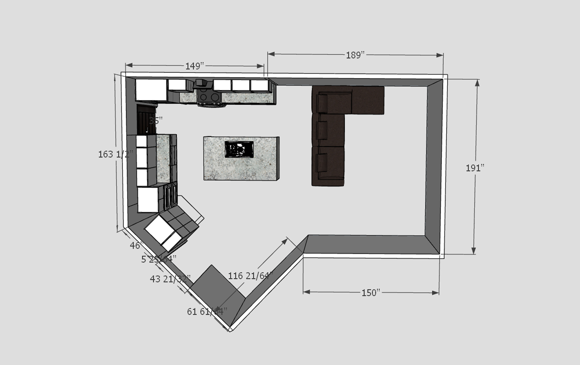 Devang kitchen layout before custom installation