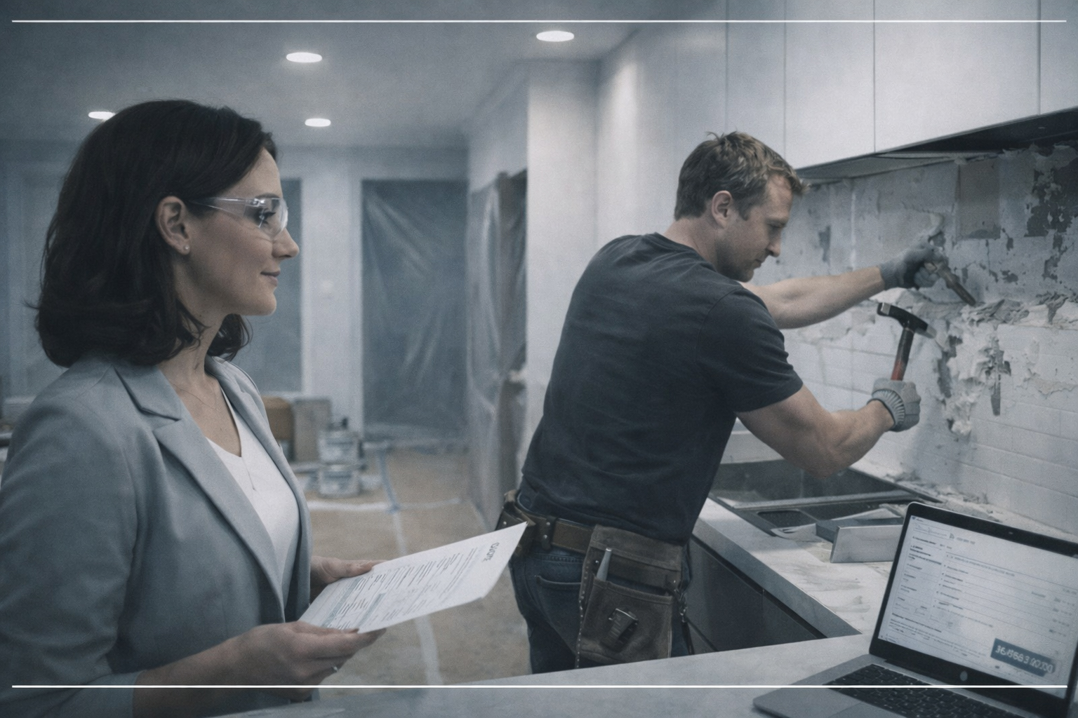 Kitchen renovation work completed while waiting for semi custom cabinets